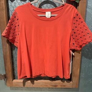 Joie Chic Lace Sleeve Top